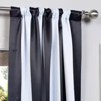 Exclusive Fabrics & Furnishing Awning Stripe Light-Filtering Rod Pocket Back Tab Single Curtain Panel