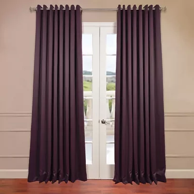 Exclusive Fabrics & Furnishing Solid Extra Wide Light-Filtering Grommet Top Single Curtain Panel