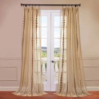 Exclusive Fabrics & Furnishing Cleopatra Embroidered Sheer Rod Pocket Single Curtain Panel