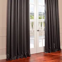 Exclusive Fabrics & Furnishing Solid Extra Wide Light-Filtering Rod Pocket Back Tab Single Curtain Panel