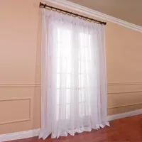 Exclusive Fabrics & Furnishing Sheer Rod Pocket Single Curtain Panel