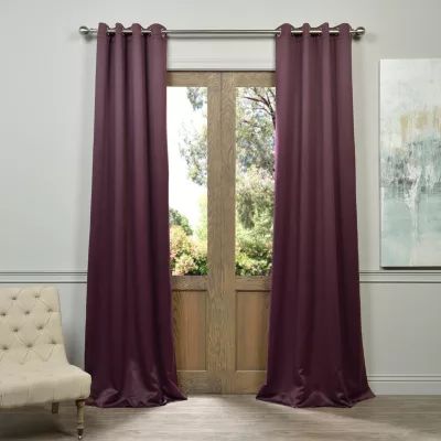 Exclusive Fabrics & Furnishing Solid Grommet Top Light-Filtering Single Curtain Panels