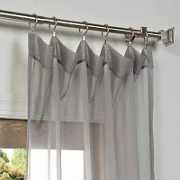 Exclusive Fabrics & Furnishing Solid Rod Pocket Sheer Set of 2 Curtain Panel