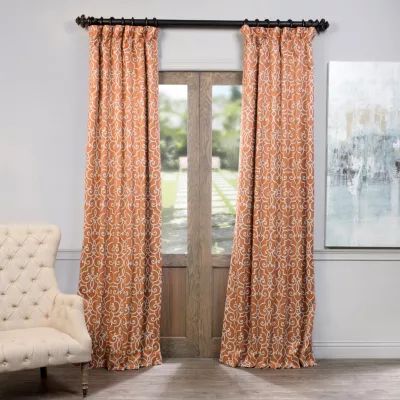 Exclusive Fabrics & Furnishing Nouveau Light-Filtering Rod Pocket Back Tab Single Curtain Panel