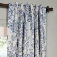 Exclusive Fabrics & Furnishing Tea Time Light-Filtering Rod Pocket Back Tab Single Curtain Panel