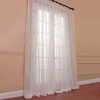 Exclusive Fabrics & Furnishing Extra Wide Single Layered Solid Sheer Rod Pocket Curtain Panel