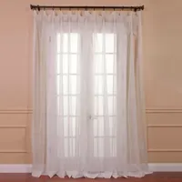 Exclusive Fabrics & Furnishing Extra Wide Single Layered Solid Sheer Rod Pocket Curtain Panel