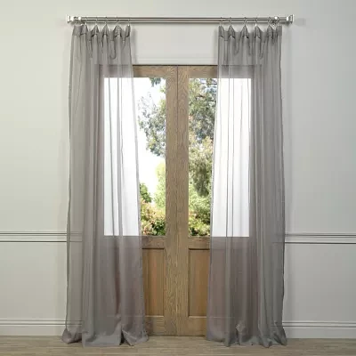 Exclusive Fabrics & Furnishing Solid Rod Pocket Sheer Set of 2 Curtain Panels