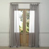 Exclusive Fabrics & Furnishing Solid Sheer Rod Pocket Set of 2 Curtain Panel