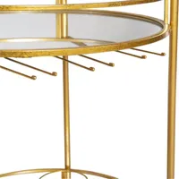 Round Gold Bar Cart