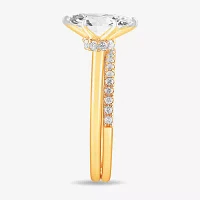Womens 1 1/4 CT. T.W. Lab Grown White Diamond 14K White Gold Marquise Solitaire Bridal Set