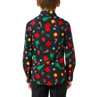 Opposuits Little Boys Christmas Spread Collar Long Sleeve Dress Shirt