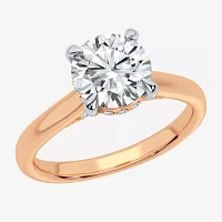 (G-H / Si1-Si2) Womens 1 1/7 CT. T.W. Lab Grown White Diamond 14K Rose Gold Round Solitaire Engagement Ring