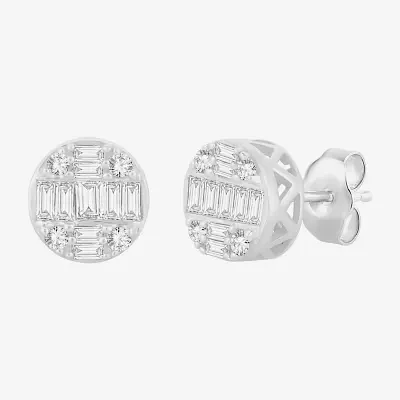 1/2 CT. T.W. Natural White Diamond 10K White Gold 9.9mm Stud Earrings
