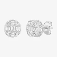 1/2 CT. T.W. Natural White Diamond 10K White Gold 9.9mm Stud Earrings