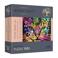 Trefl Puzzles - 1000 Piece Wood Colorful Cat Puzzle