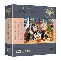 Trefl Puzzles - 1000 Piece Wood Doggy Friendship Puzzle