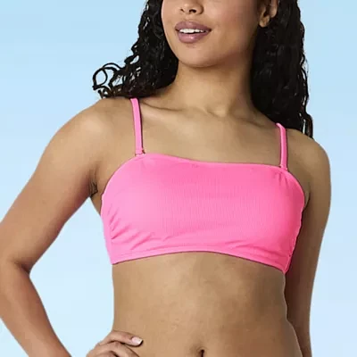 Decree Textured Bandeau Bikini Swimsuit Top Juniors