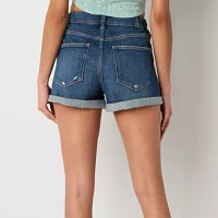 Arizona Womens High Rise Denim Short-Juniors