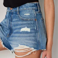 Arizona Womens High Rise Denim Short-Juniors