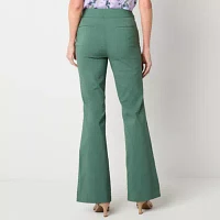 Liz Claiborne Lisa Womens Mid Rise Flare Pull-On Pants