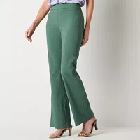 Liz Claiborne Lisa Womens Mid Rise Flare Pull-On Pants