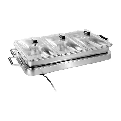 MegaChef Electric Triple 2.63 Quart Buffet Server