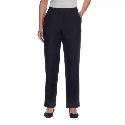 Alfred Dunner Womens Mid Rise Straight Pull-On Pants