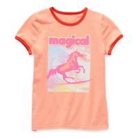 Thereabouts Little & Big Girls Round Neck Short Sleeve Graphic T-Shirt