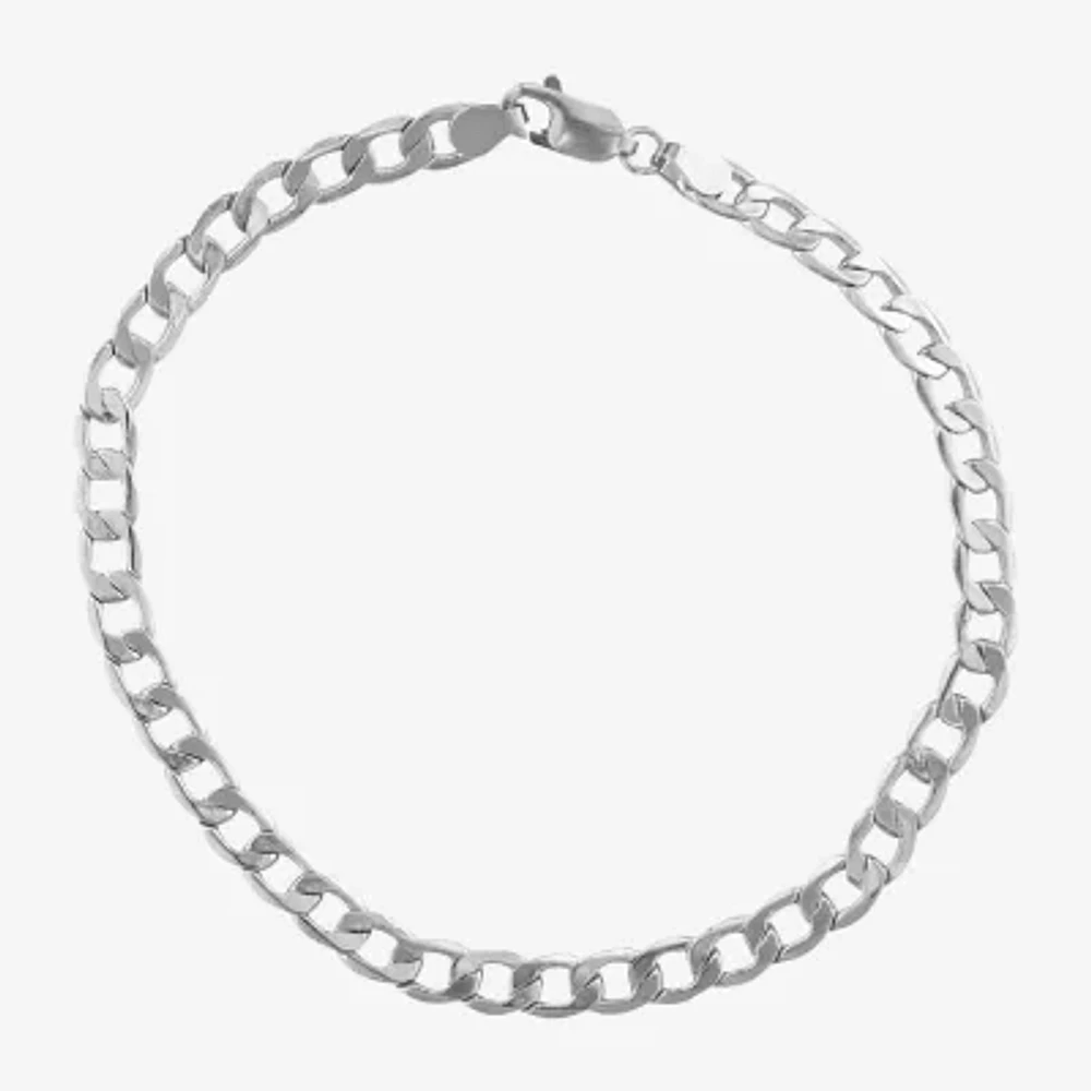 10K Gold 8 Inch Hollow Curb Chain Bracelet