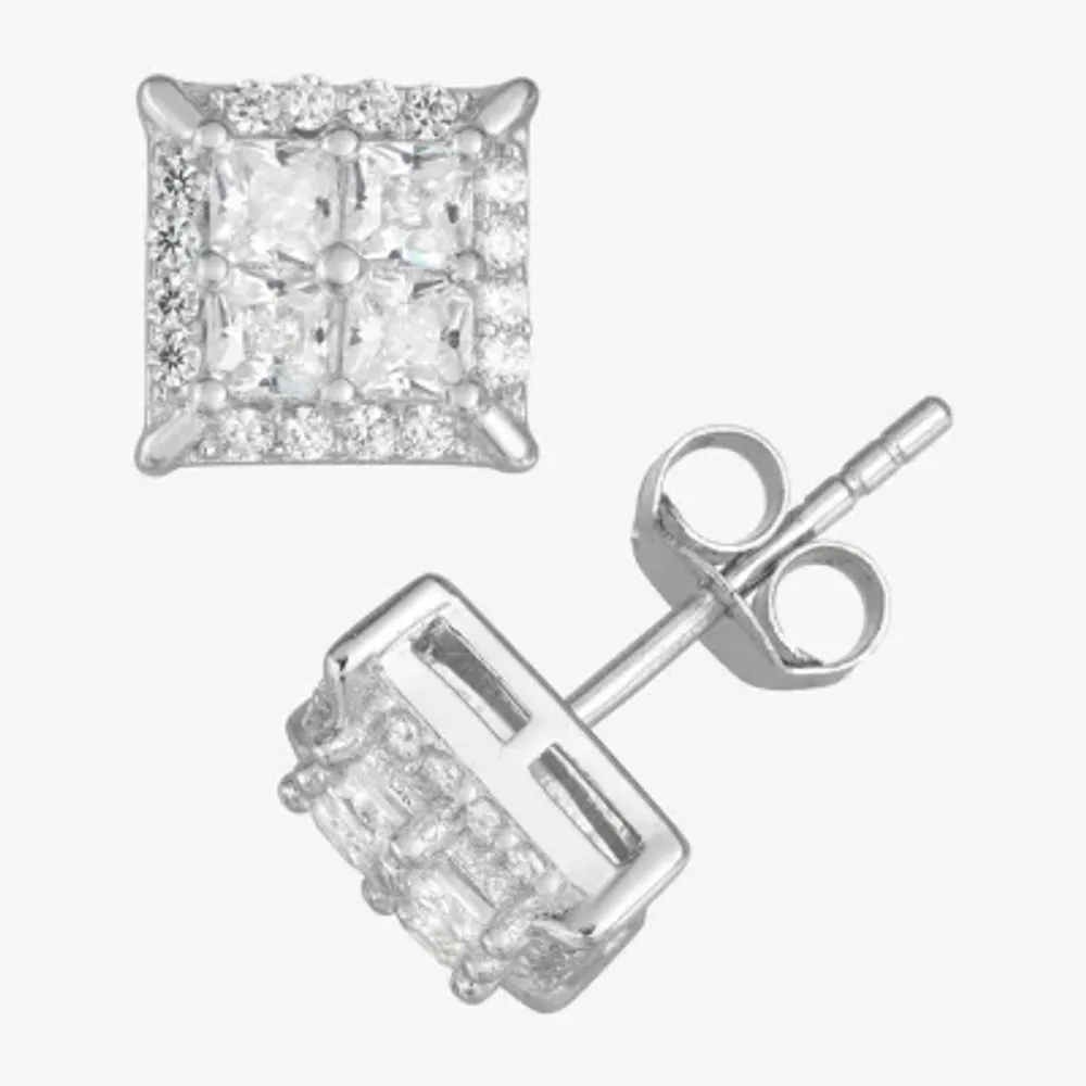 1/2 CT. T.W. White Cubic Zirconia Sterling Silver 8.1mm Stud Earrings