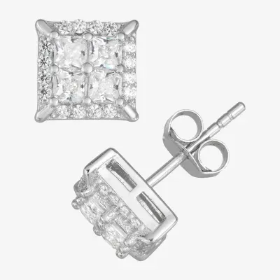 1/2 CT. T.W. White Cubic Zirconia Sterling Silver 8.1mm Stud Earrings