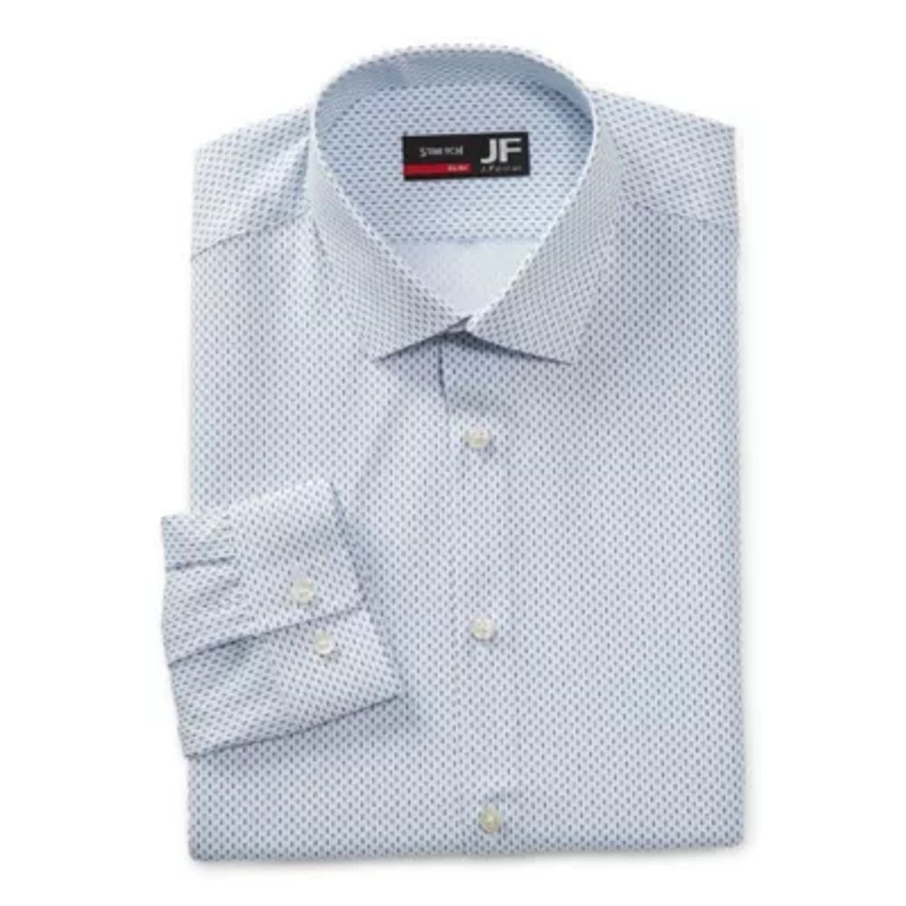 J. Ferrar Slim 360 Stretch Performance Mens Slim Fit Stretch Fabric Long Sleeve Dress Shirt