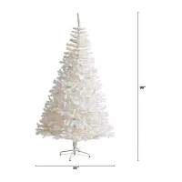 Nearly Natural White With 1500 Branches 8 Foot Christmas Tree