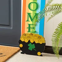 Glitzhome Rainbow  Decor St. Patricks Day Porch Sign