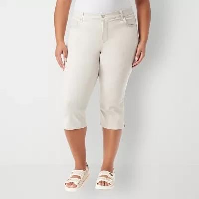 Gloria Vanderbilt® Amanda Plus Womens Mid Rise Capris