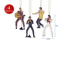 Kurt Adler 2.5-Inch Resin Elvis Presley 4-Piece Ornament Gift Set