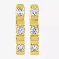 (G/ Si2) 1/4 CT. T.W. Lab Grown White Diamond 10K Gold 13.8mm Hoop Earrings