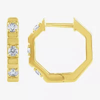 (G/ Si2) 1/4 CT. T.W. Lab Grown White Diamond 10K Gold 13.8mm Hoop Earrings