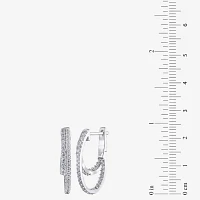 (G/ Si2) 1 CT. T.W. Lab Grown White Diamond 10K White Gold 22.5mm Hoop Earrings