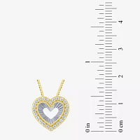 (G/Si2) Womens 1/4 CT. T.W. Lab Grown White Diamond 10K Gold Heart Pendant Necklaces