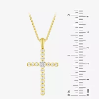 G/Si2) Womens 1/2 CT. T.W. Lab Grown White Diamond 10K Gold Cross Pendant Necklaces