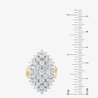 G/Si2) Womens 4 CT. T.W. Lab Grown White Diamond 10K Gold Marquise Cocktail Ring