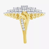 G/Si2) Womens 4 CT. T.W. Lab Grown White Diamond 10K Gold Marquise Cocktail Ring