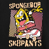Little & Big Boys Crew Neck Long Sleeve Spongebob Graphic T-Shirt