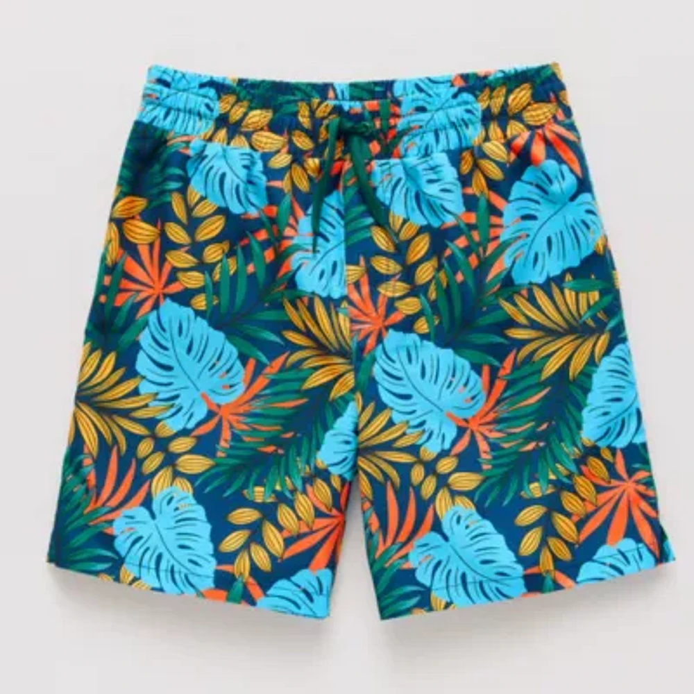 Thereabouts Little & Big Boys Palm Above The Knee Swim Trunks