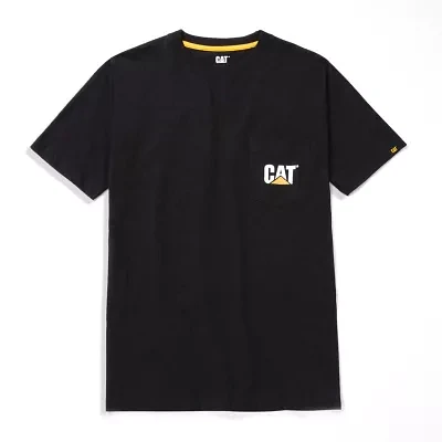 CAT Logo Mens Crew Neck Short Sleeve Pocket T-Shirt