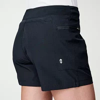 Free Country Womens Mid Rise Moisture Wicking Hybrid Short