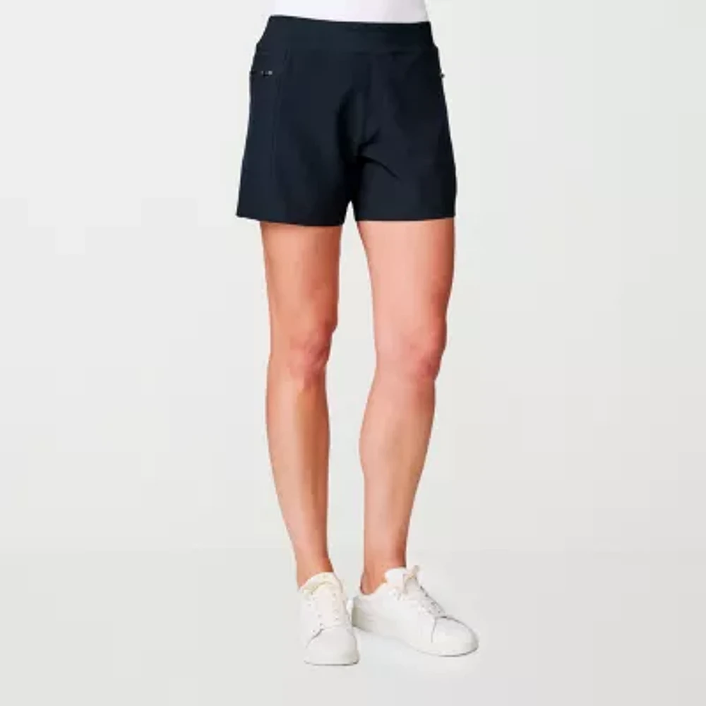 Free Country Womens Mid Rise Moisture Wicking Hybrid Short