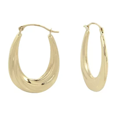 Womens 14K Gold 28mm Round Hoop Earrings